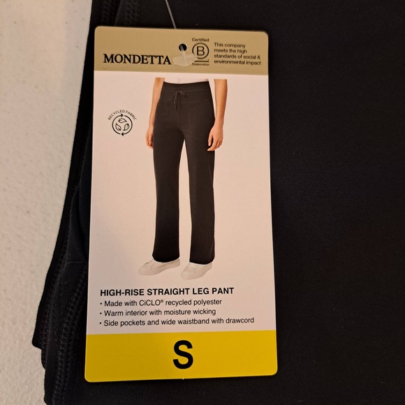 Mondetta Pants - Mondetta Straight Leg Pant Womens Small Black NWT High Rise Recycled 796-223